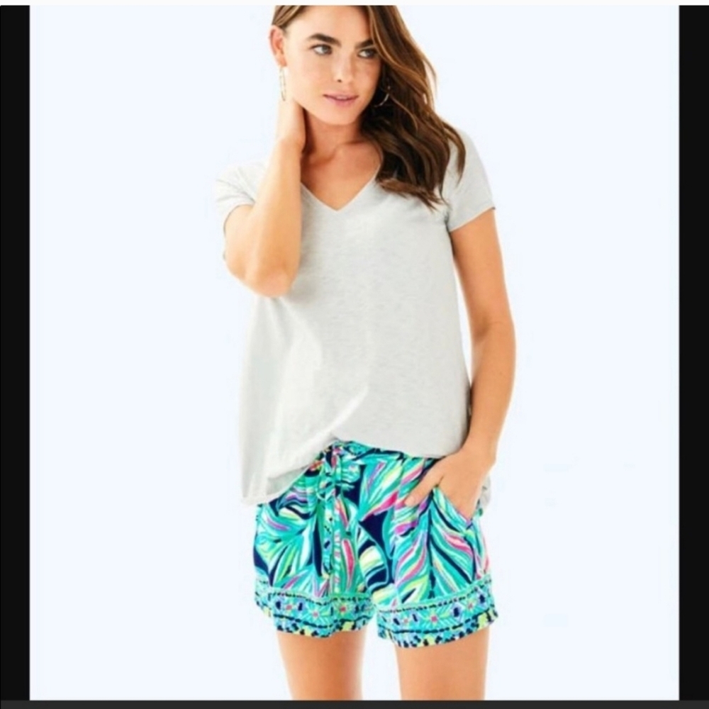 Lilly Pulitzer Katia High Tide Shorts Beach Summer Size Small